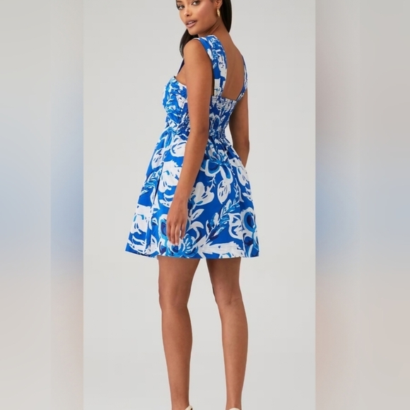 Cleobella Dresses & Skirts - Cleobella Brylee Floral Mini Dress- In Royal Blue & White- Very Flattering!!